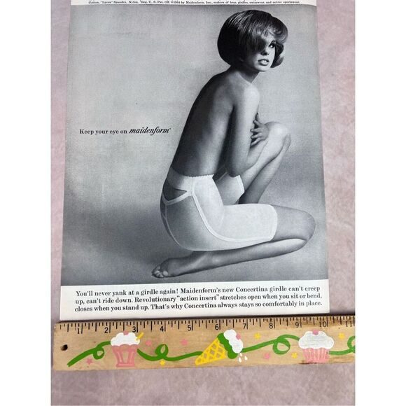 Vintage 1965 Maidenform Lined Girdle Woman Print Advertisement - Picture 6 of 6